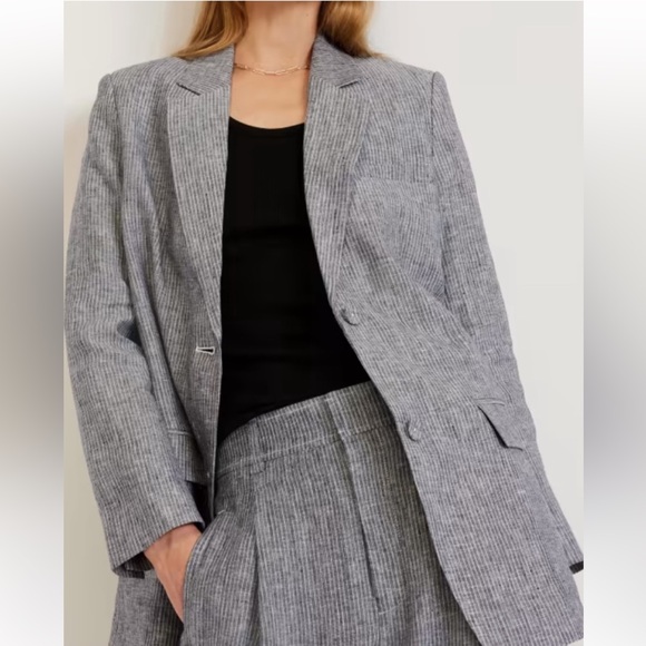 🎬🎬🎬EUC Everlane The Linen Oversized Blazer Size 12 🎬🎬🎬 - Picture 3 of 13